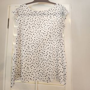 Loft white polka dot blouse